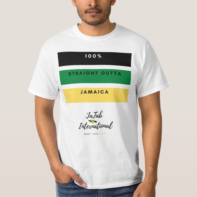 T-shirt 100% Straight Outta Jamaica (Devant)
