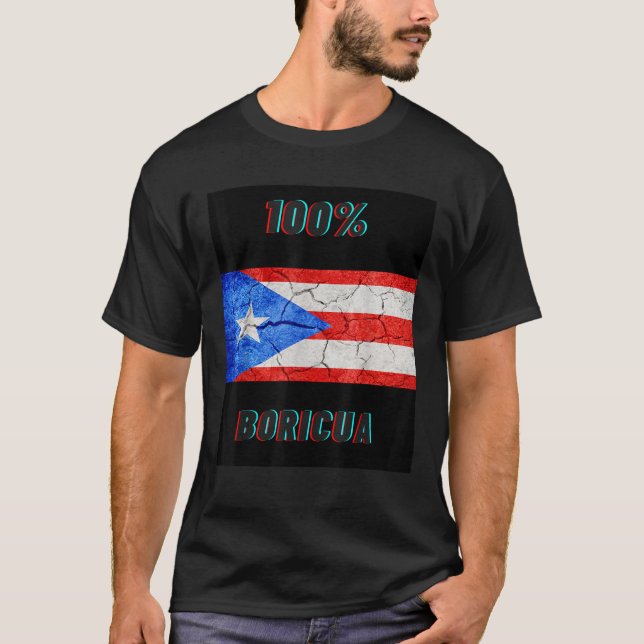 T-shirt 100 t boricua (Devant)