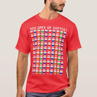 T-shirt 100 Tasses De Café Enseignant 100E Jour De L'École