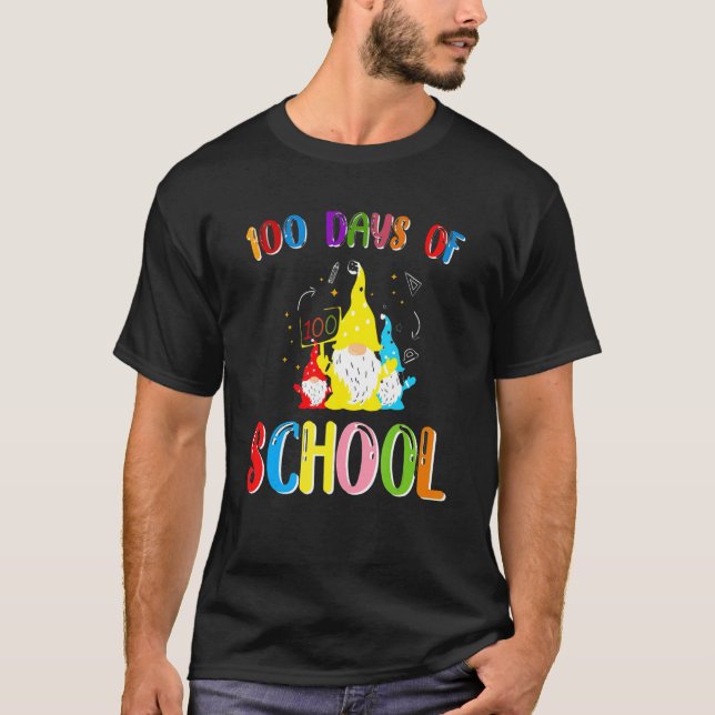 T-shirt 100e Jour 100 Jours De L'École Gnome Enseignante F (Devant)
