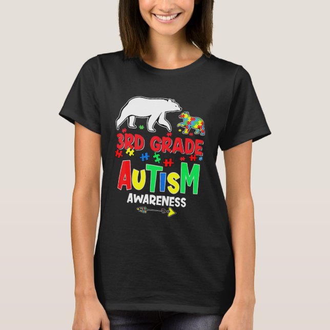 T-shirt 100e Jour De 3e Année Enseignant Autisme 100 Jours (Devant)