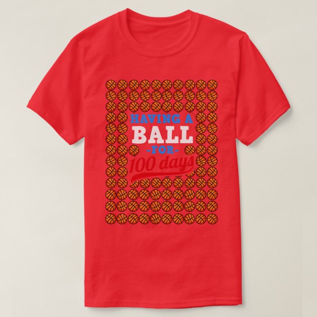T-shirt 100e jour de basket-ball scolaire 1 (Design devant)