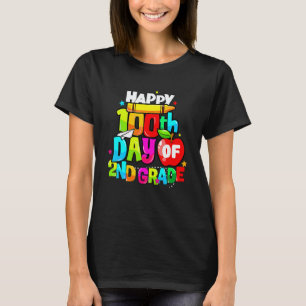 T-shirt 100e jour de la 2e année Enseignant Enfants Heureu