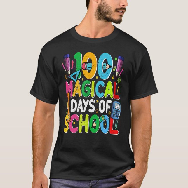 T-shirt 100e Jour De L'École Enseignants Cool Enfants 100  (Devant)