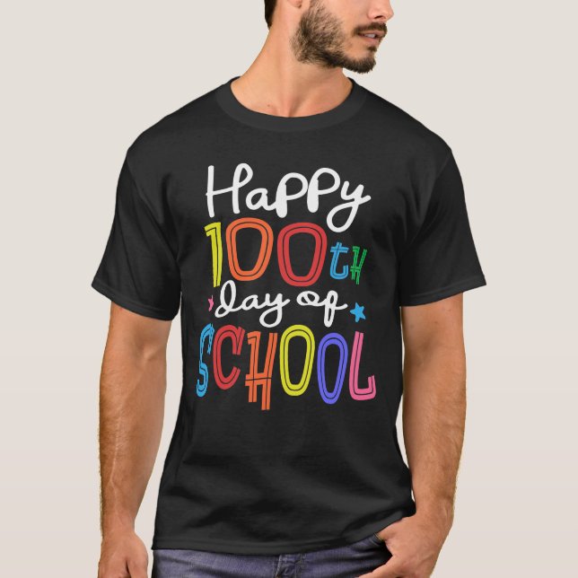 T-shirt 100e Jour de l'école Enseignants Enfants Joyeux en (Devant)