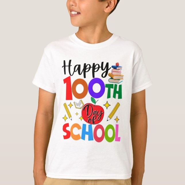 T-shirt 100e Jour De L'École Enseignants Étudiants Enfants (Devant)