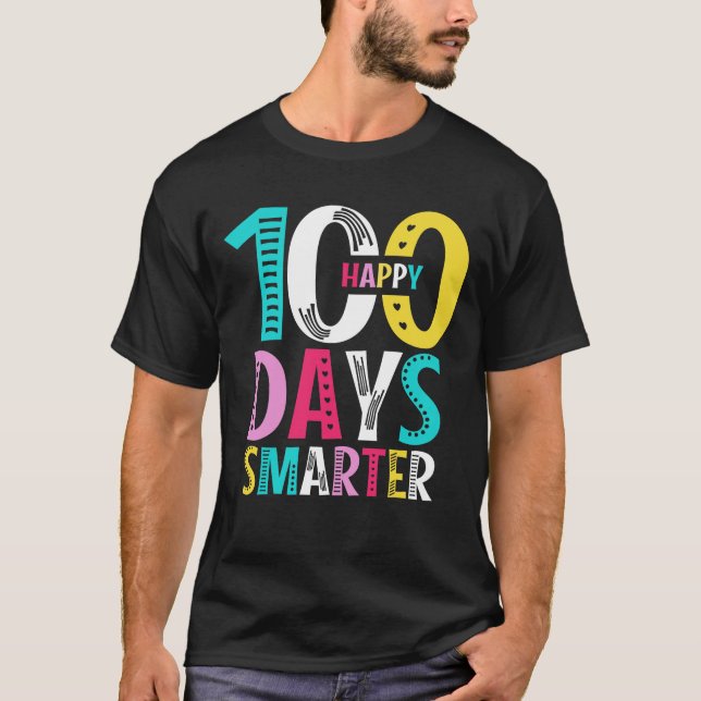 T-shirt 100e jour de l'enseignant scolaire - 100 jours plu (Devant)