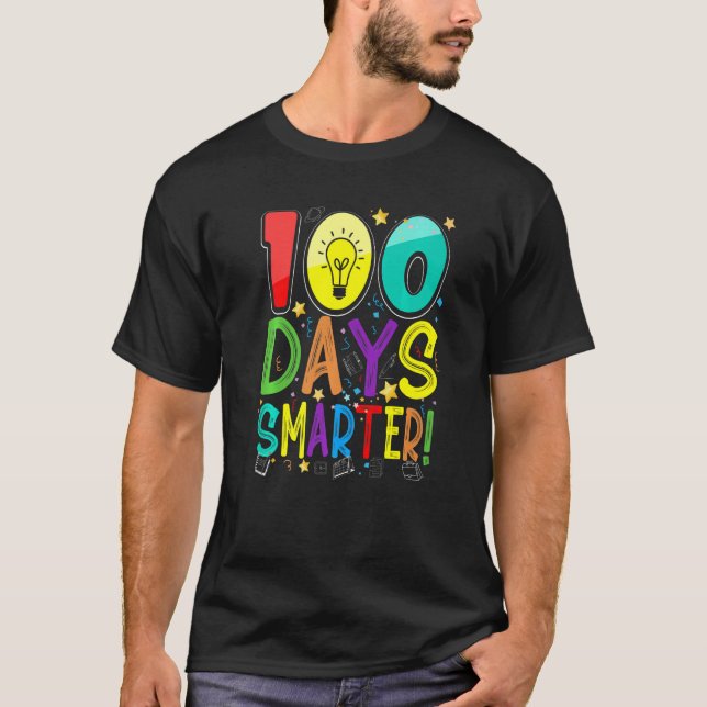 T-shirt 100e jour d'école 100 jours plus intelligent ensei (Devant)