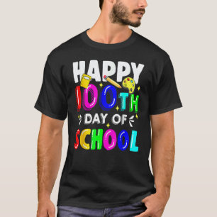T-shirt 100e jour d'école   Enseignants Enfants Heureux 10