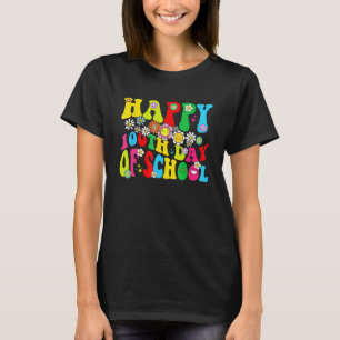 T-shirt 100e jour d'école enseignants rétro groovy heureux