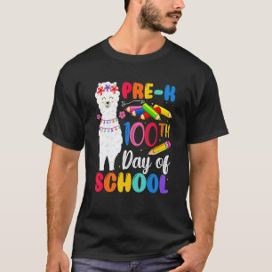 T-shirt 100e jour d'école sans problème Lama Joyeux 100e j