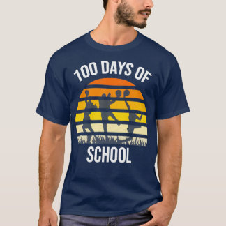 T-shirt 100e jour d'études Boys Girls Basketball 100 Days 