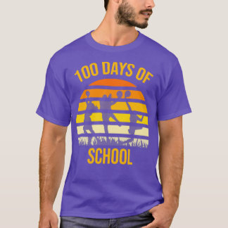 T-shirt 100e jour d'études Boys Girls Basketball 100 Days 