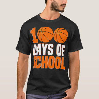 T-shirt 100e jour d'études Boys Girls Basketball 100 Days 