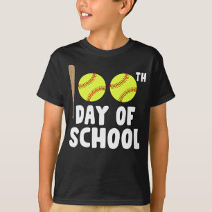 T-shirt 100e jours de softball scolaire drôle