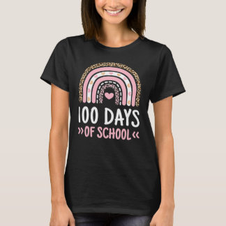 T-shirt 100ème Jour De L'École 100 Jours Leopard Arc-En-Ci