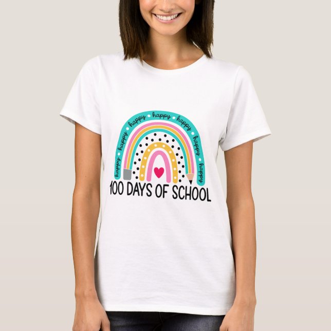 T-shirt 100ème Jour De L'École Enseignants Enfants - 100 J (Devant)