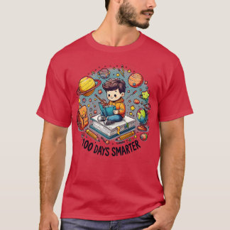 T-shirt 100ème Jour De L'École Livres Smarter Total Solair