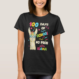 T-shirt 100ème Jour De L'École No Prob Lama 100 Jours Plus