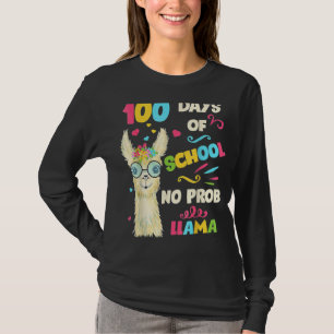 T-shirt 100ème Jour De L'École No Prob Lama 100 Jours Plus