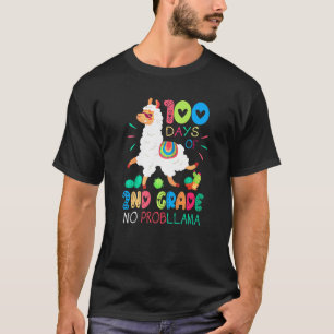 T-shirt 100ème Jour De L'École No Prob Llama Joyeux 100ème
