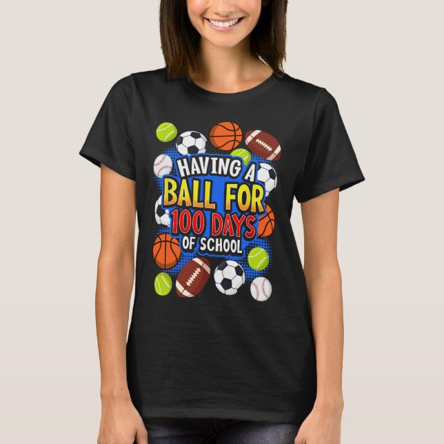 T-shirt 100ème Jour De L'École Sketll Football Soccer Sell (Devant)