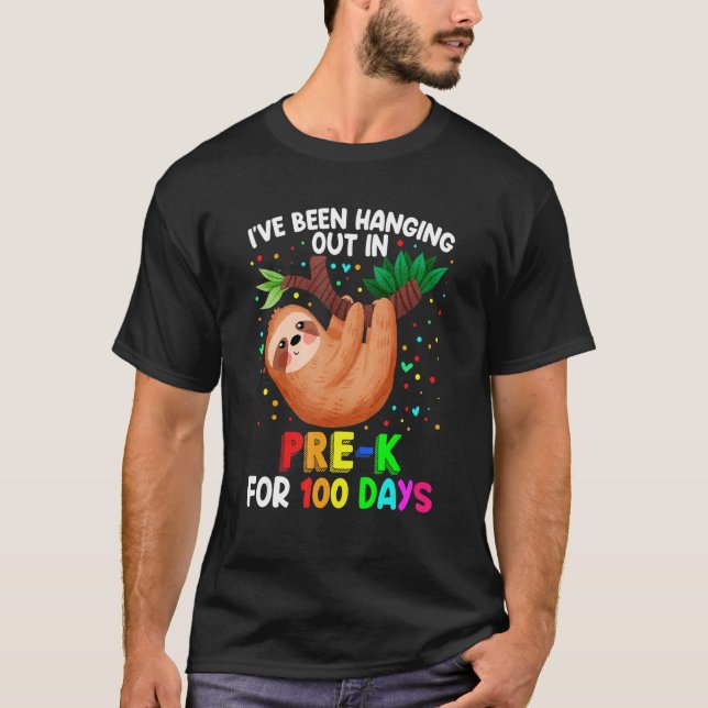 T-shirt 100ème Jour de l'école Sloth Pré-k 100 Jours Scho (Devant)