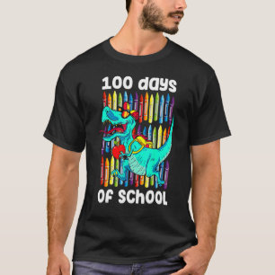 T-shirt 100ème Jour De Scolaires Garçons Enfants Dino 100