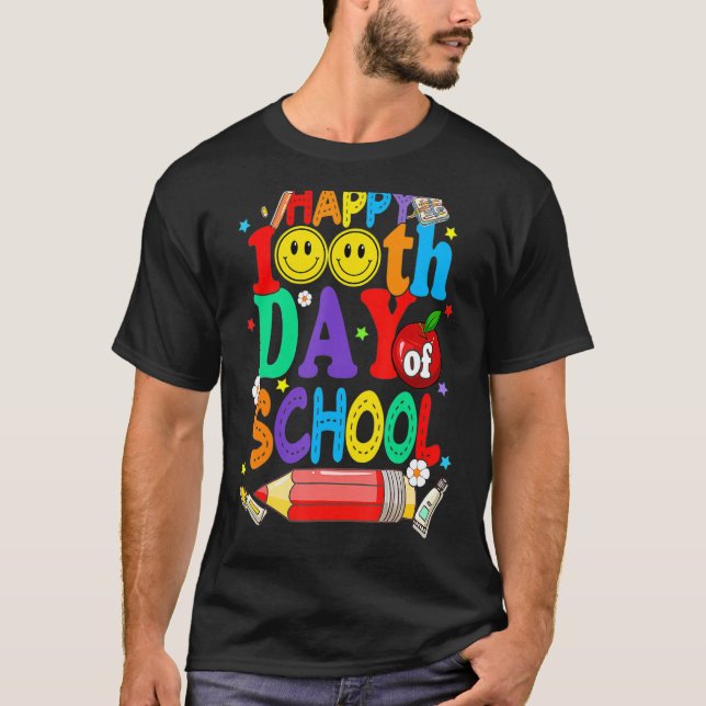 T-shirt 100ème Jour D'Enseignants Scolaires Enfants Enfant (Devant)