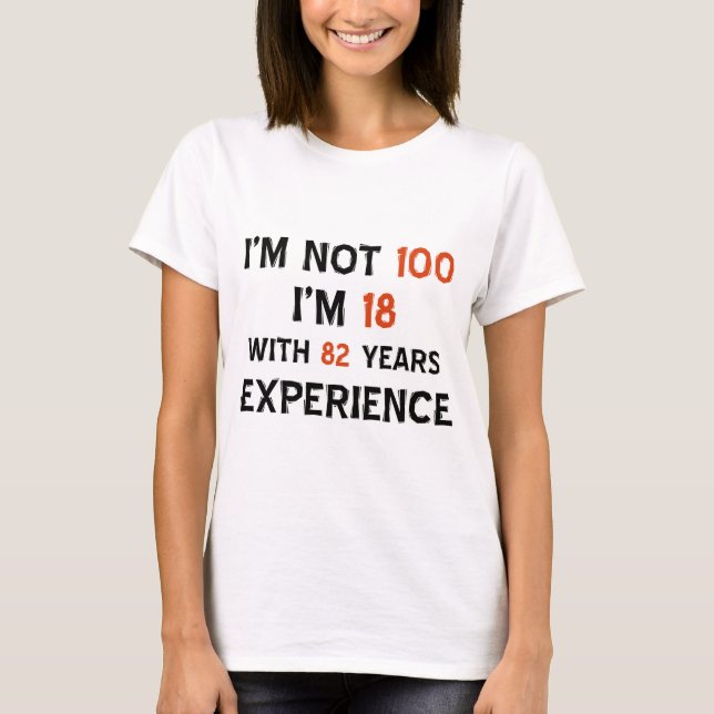 T-shirt 100th conceptions fraîches d'anniversaire (Devant)