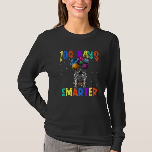 T-shirt 100th Day Of School 100 Days Smarter Books Space A (Devant)
