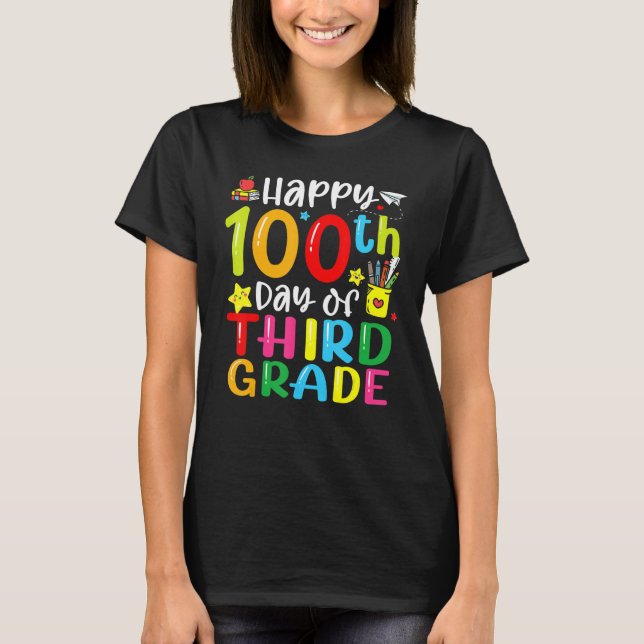 T-shirt 100th Day Of School 3rd Third Grade Teacher Studen (Devant)