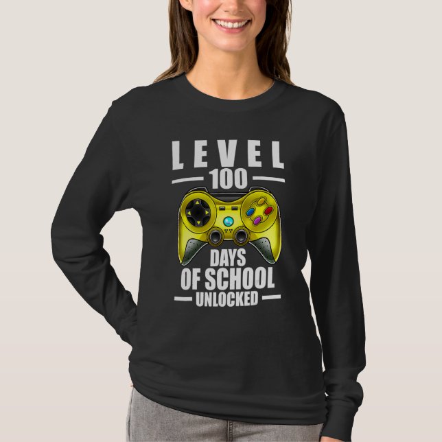 T-shirt 100th Day Of School Boys 100 Days Of School Gaming (Devant)
