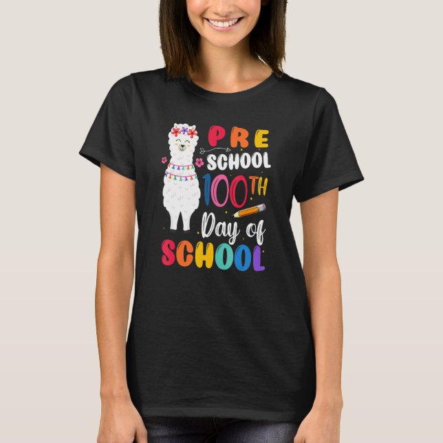 T-shirt 100th Day Of School No Prob Llama 100th Day Presch (Devant)