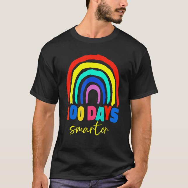 T-shirt 100th Day Of School Teacher 100 Days Smarter Boho  (Devant)