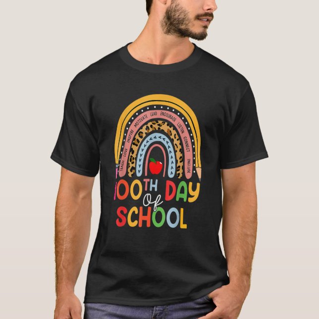 T-shirt 100th Day Of School Teacher 100 Days Smarter Boho  (Devant)