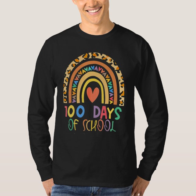 T-shirt 100th Day Of School Teacher 100 Days Smarter Rainb (Devant)