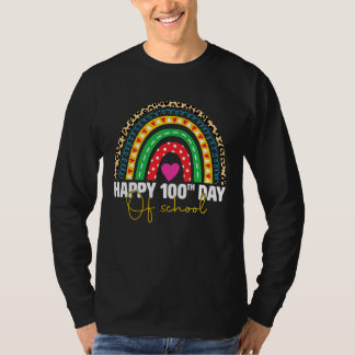 T-shirt 100th Day Of School Teacher Kids Rainbow 100 Days 
