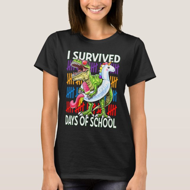 T-shirt 100th Days Of School  Dinosaur Rex 100 Days Smarte (Devant)