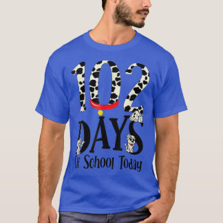 T-shirt 102 Jours d'école aujourd'hui avec un chien dalmat