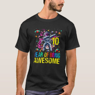 T-shirt 10 Anniversaire Année D'Être Un Awesome Astronaut