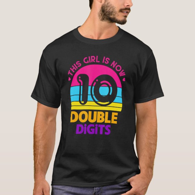 T-shirt 10 Anniversaire Cette Fille A Maintenant 10 Double (Devant)
