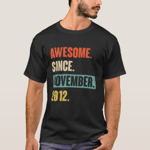 T-shirt 10 Ans 10E Anniversaire Awesome Depuis Novembre 2