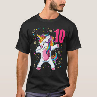 T-shirt 10 Ans 10e Anniversaire Unicorne Dabbing Shirt G