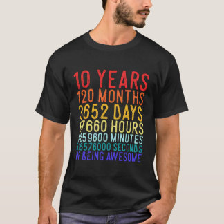 T-shirt 10 Ans 10E Anniversaire Vintage Rétro T Chemise 1