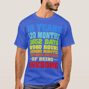 T-shirt 10 ans 120 mois d'être génial 10e anniversaire