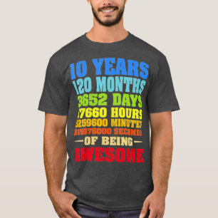 T-shirt 10 ans 120 mois d'être génial 10e anniversaire
