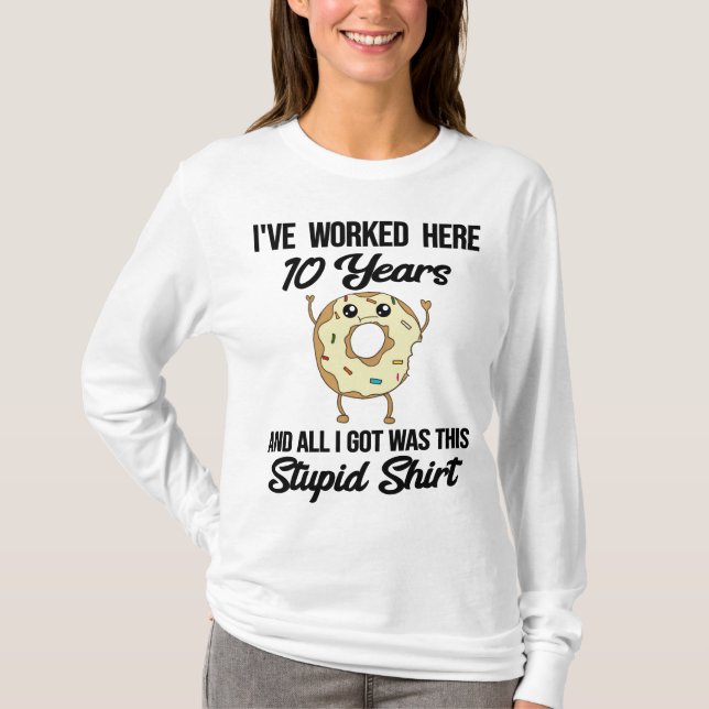 T-shirt 10 ans Anniversaire de travail Appréciation de l'e (Devant)