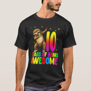 T-shirt 10 ans Anniversaire Sloth Dabbing 10e Anniversaire