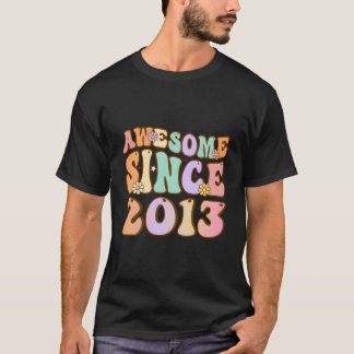 T-shirt 10 Ans Awesome Depuis 2013 10E Cadeau Anniversaire
